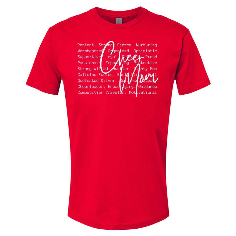 Cheer Mom Qualities Tee – Traits That Inspire On & Off the Field | Embedded Designz