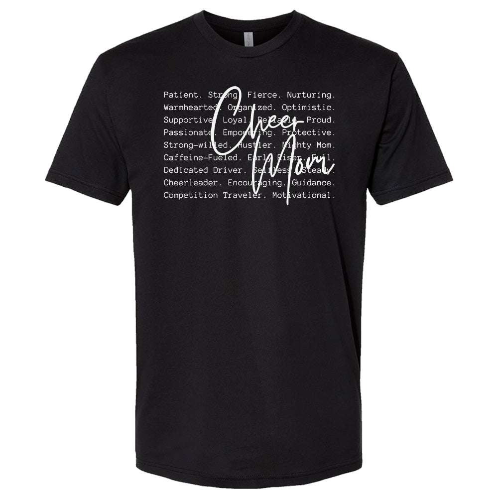 Cheer Mom Qualities Tee – Traits That Inspire On & Off the Field | Embedded Designz