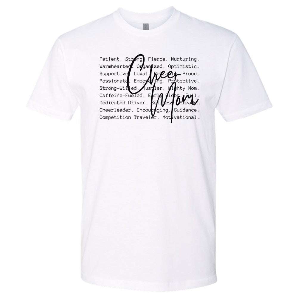 Cheer Mom Qualities Tee – Traits That Inspire On & Off the Field | Embedded Designz