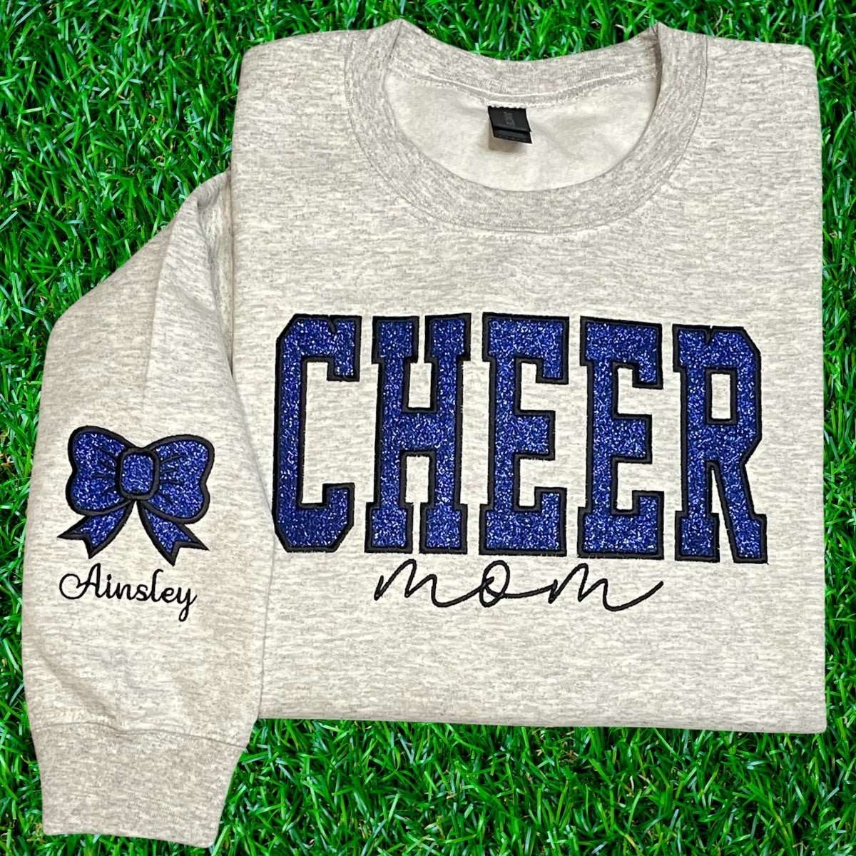 Glitter Cheer Mom Sweatshirt | Embedded Designz
