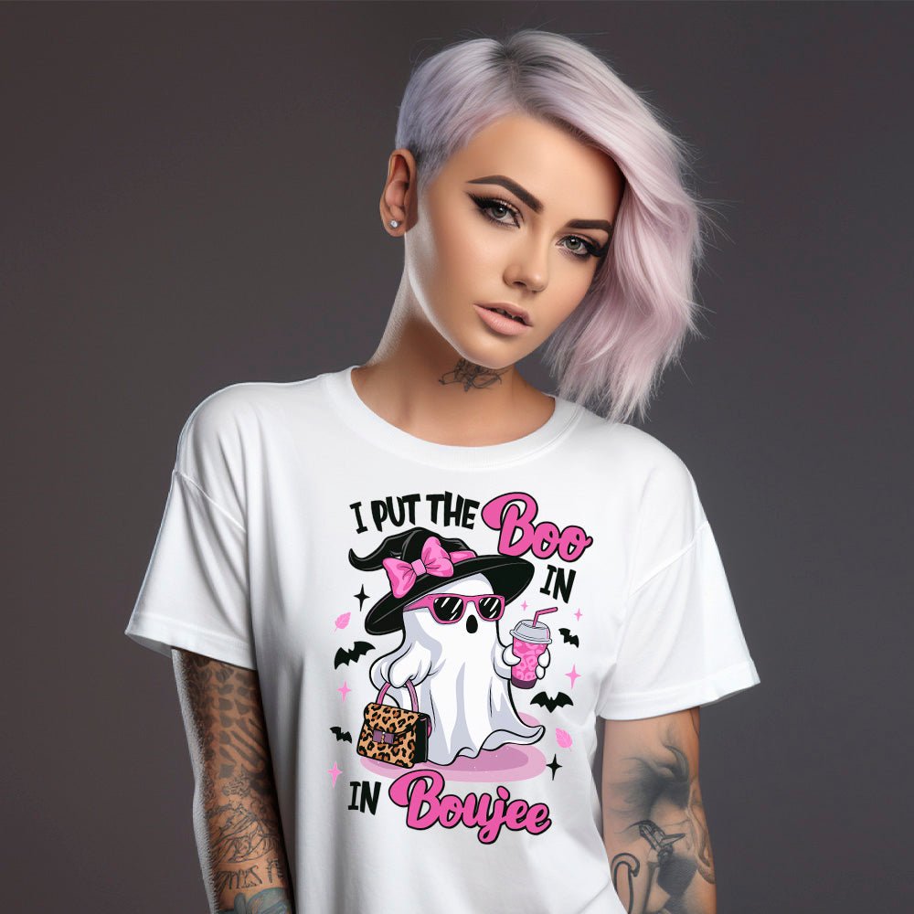 I Put The Boo In Boujee Premium Halloween T-Shirt | Embedded Designz