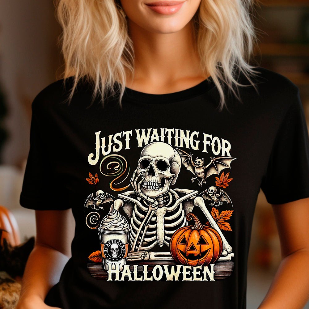 Just Waiting on Halloween Premium T-Shirt | Embedded Designz