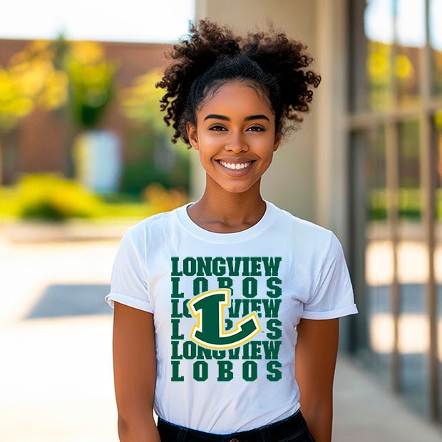 Longview Lobos Repeat Premium T-Shirt | Embedded Designz