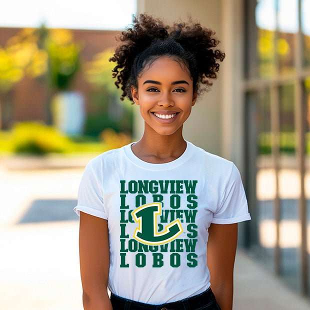 Longview Lobos Repeat Premium T-Shirt | Embedded Designz