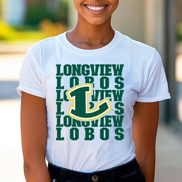 Longview Lobos Repeat Premium T-Shirt | Embedded Designz