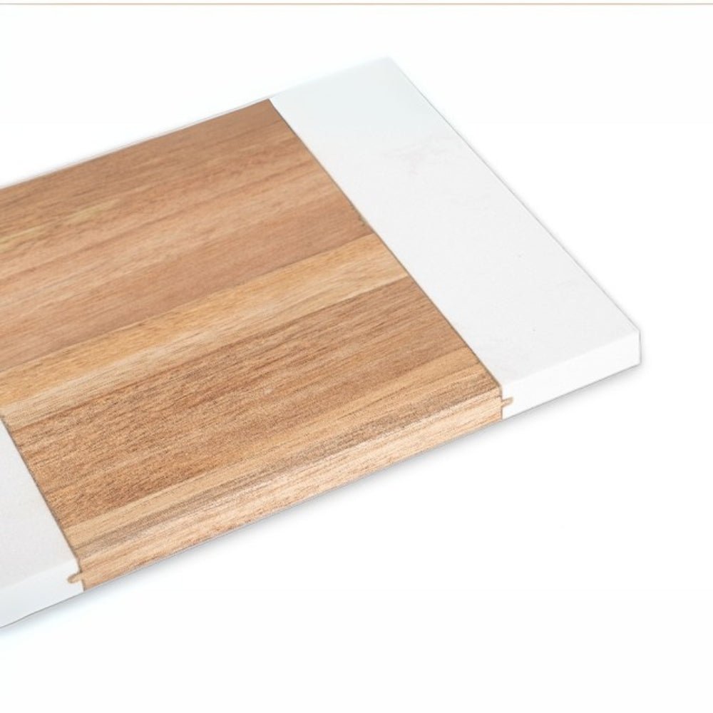 Personalized Acacia Wood & Marble Serving Board | Embedded Designz