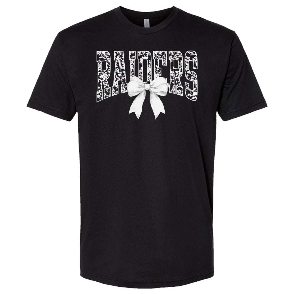 Raiders Lacey Tee – Lace Style Lettering + Bow | Embedded Designz