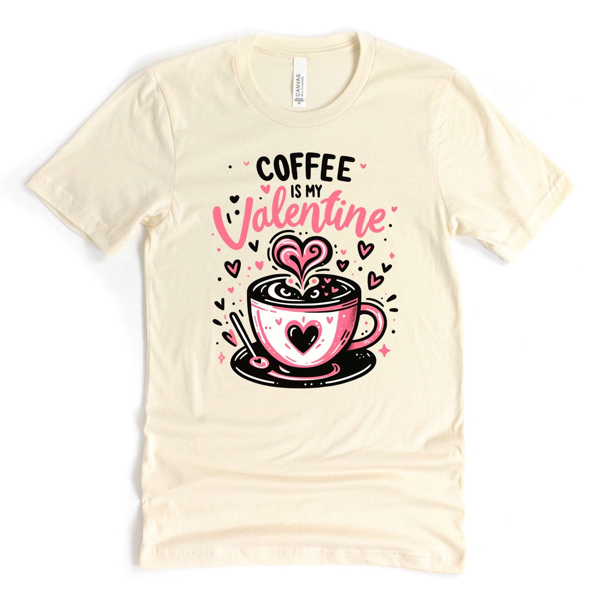 Coffee Is My Valentine Premium Valentine's T-Shirt | Embedded Designz