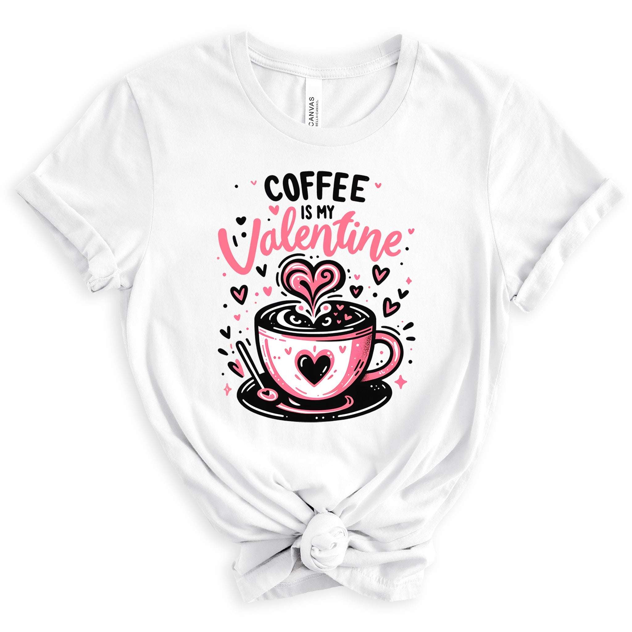 Coffee Is My Valentine Premium Valentine's T-Shirt | Embedded Designz