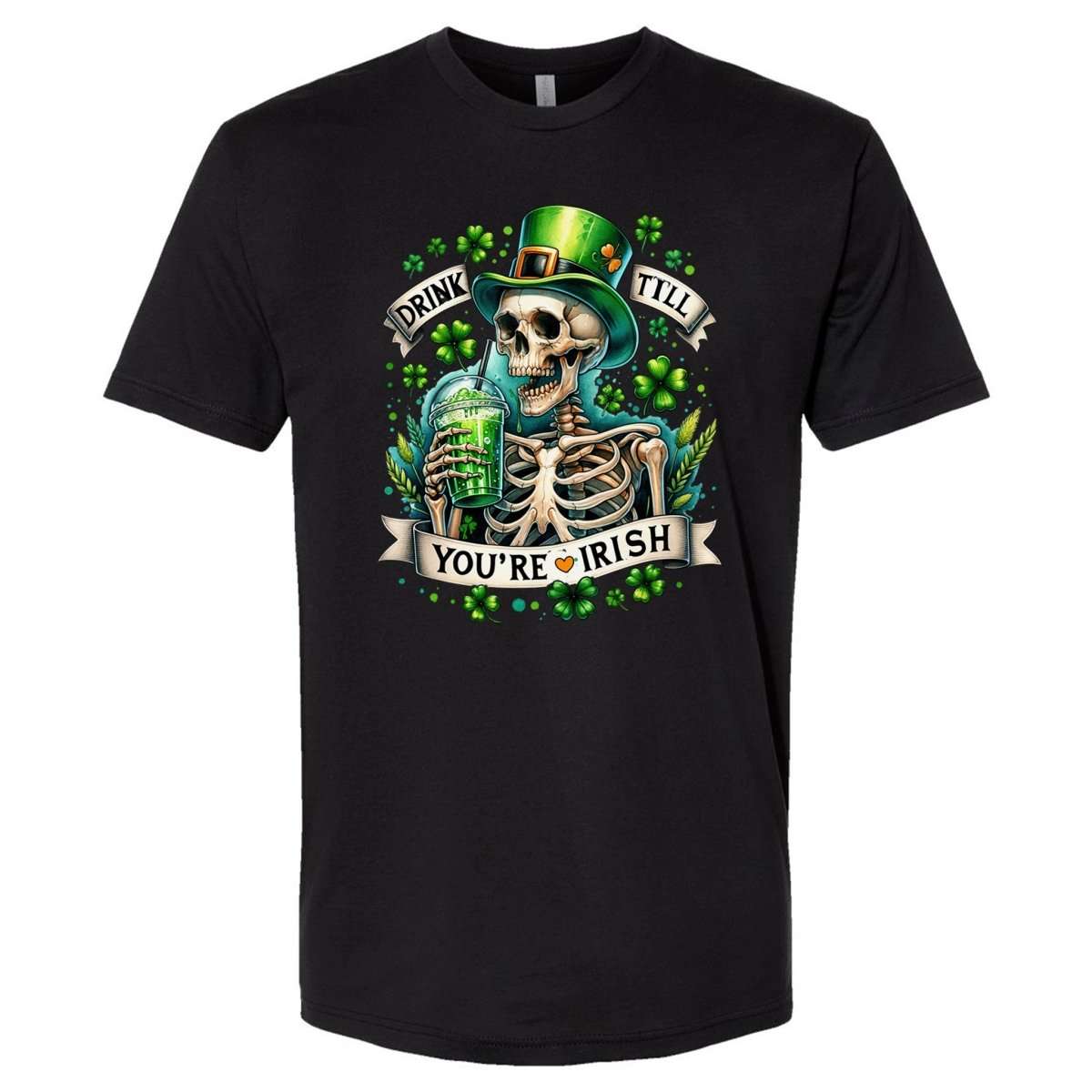 Drink Till You're Irish St. Patrick's Day Premium T-Shirt | Embedded Designz