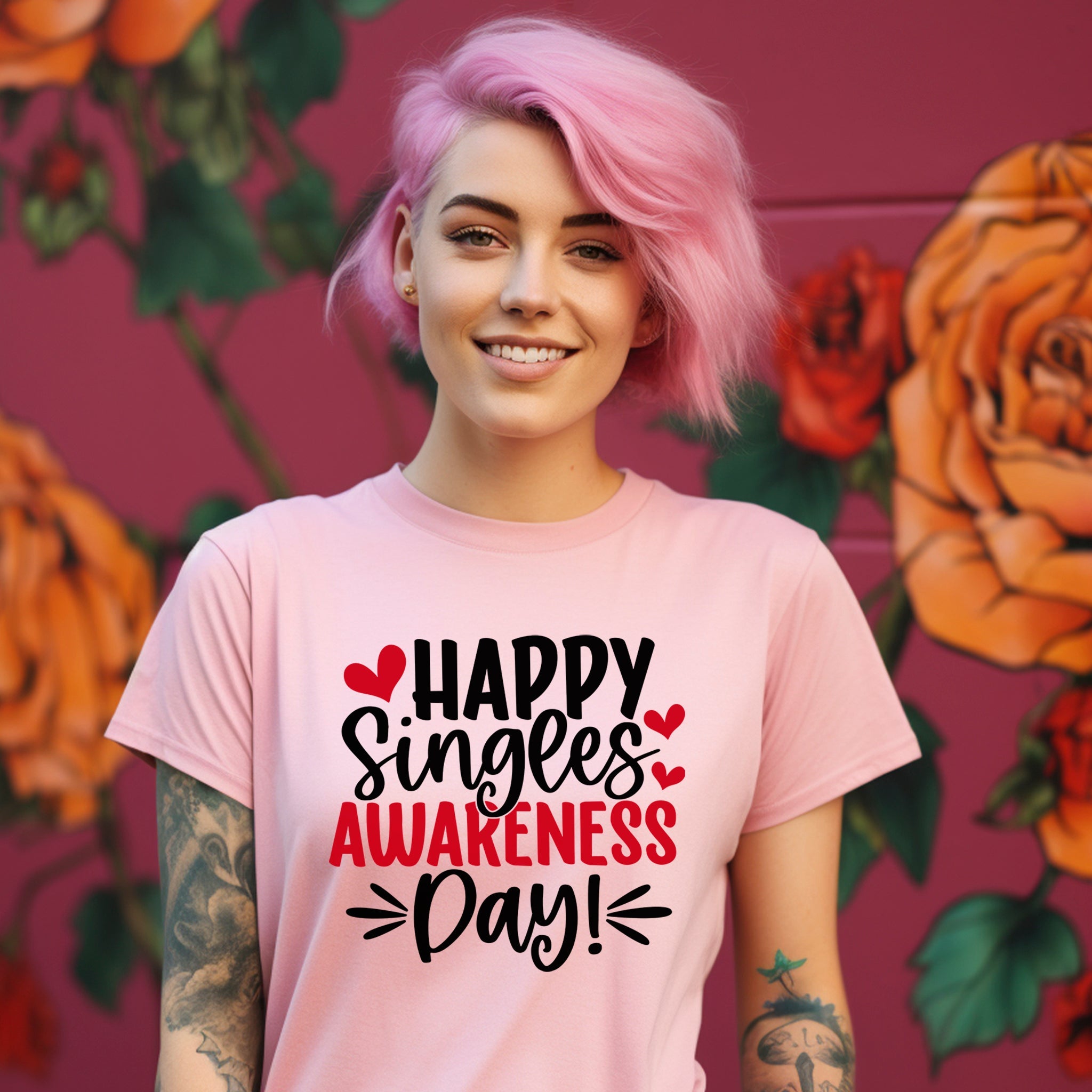 Happy Singles Awareness Day Premium Valentine's T-Shirt | Embedded Designz