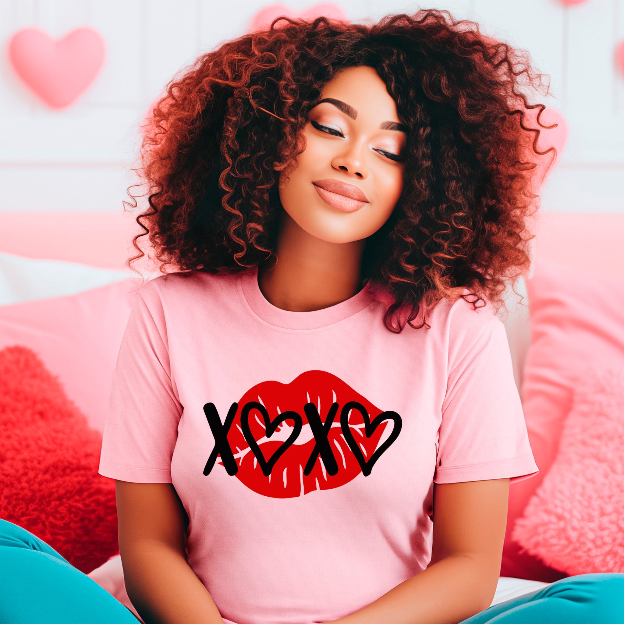 Hugs & Kisses Premium Valentine's T-Shirt | Embedded Designz