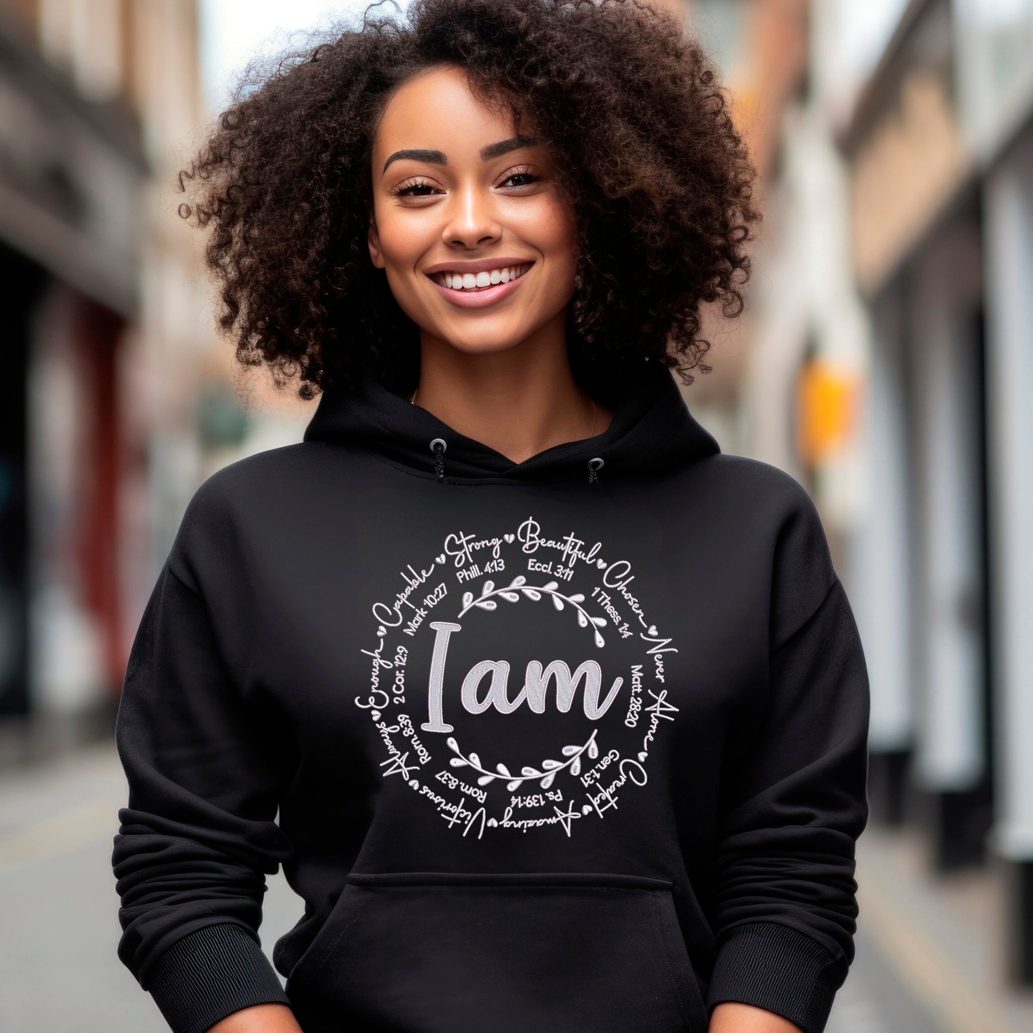 "I Am" Premium Embroidered Cotton Sweatshirt | Embedded Designz