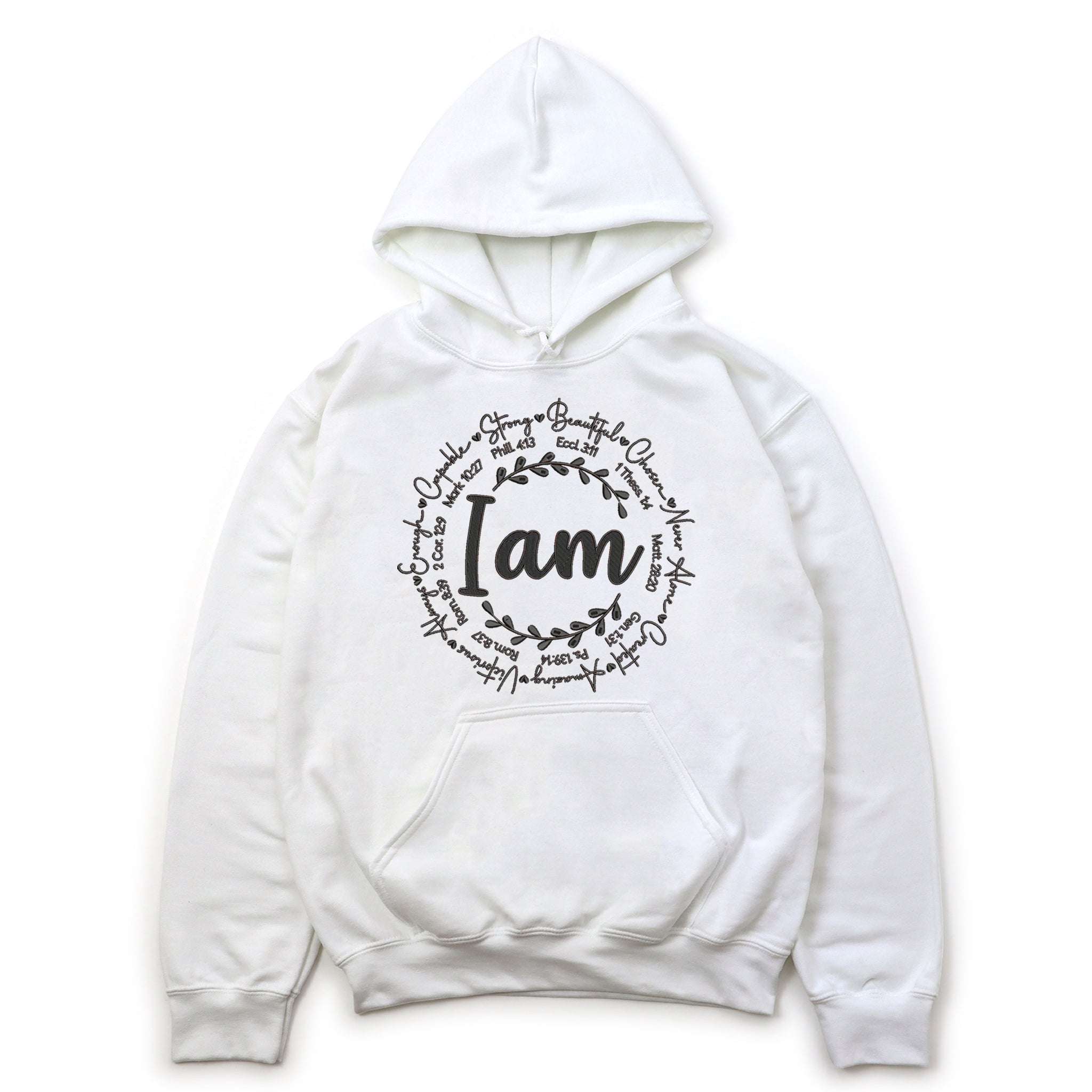 "I Am" Premium Embroidered Cotton Sweatshirt | Embedded Designz
