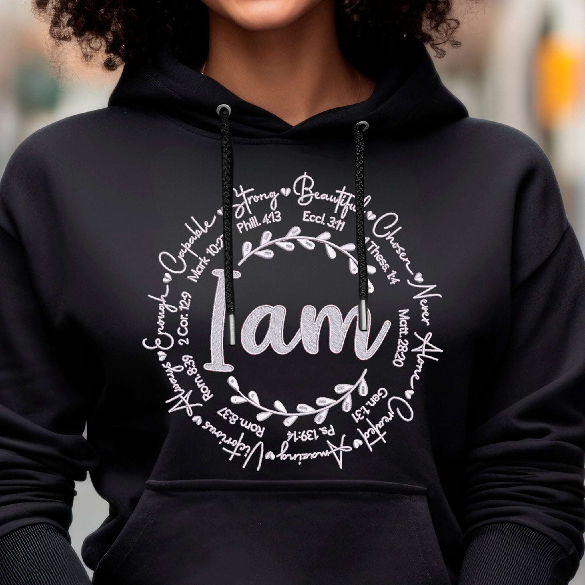 "I Am" Premium Embroidered Cotton Sweatshirt | Embedded Designz