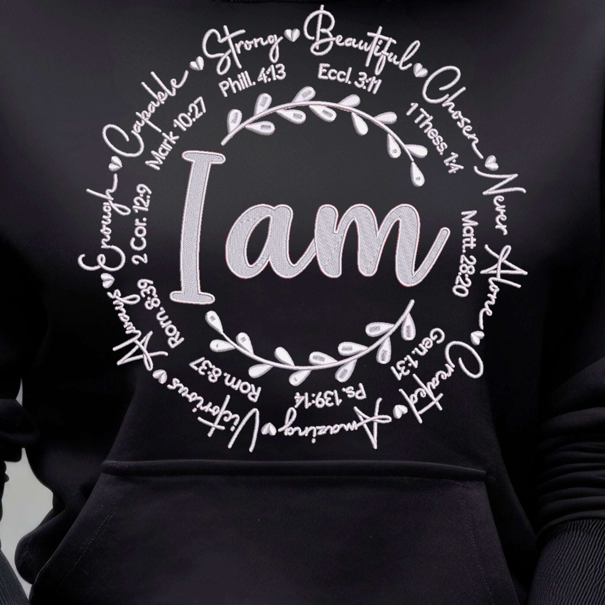 "I Am" Premium Embroidered Cotton Sweatshirt | Embedded Designz