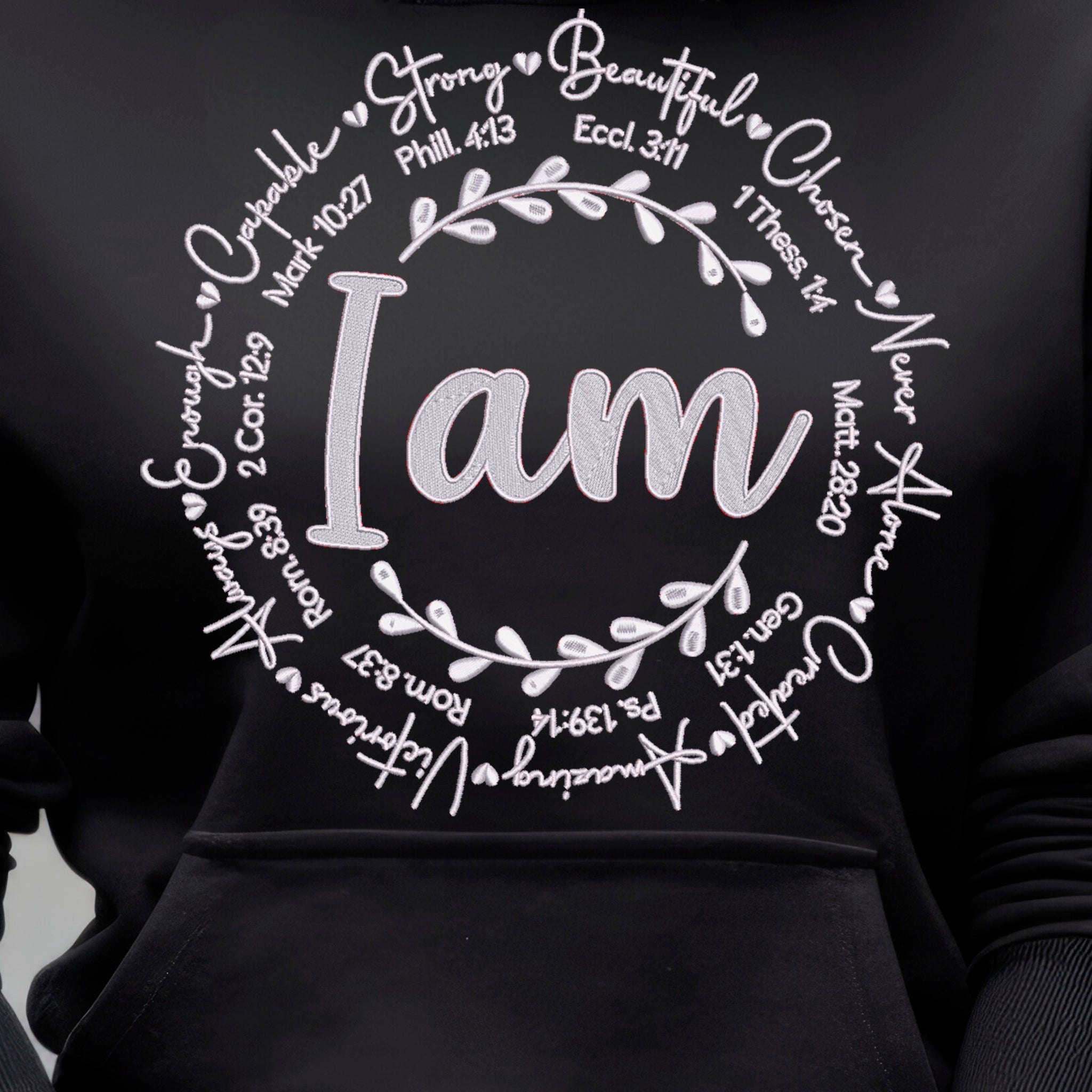 "I Am" Premium Embroidered Cotton Sweatshirt | Embedded Designz