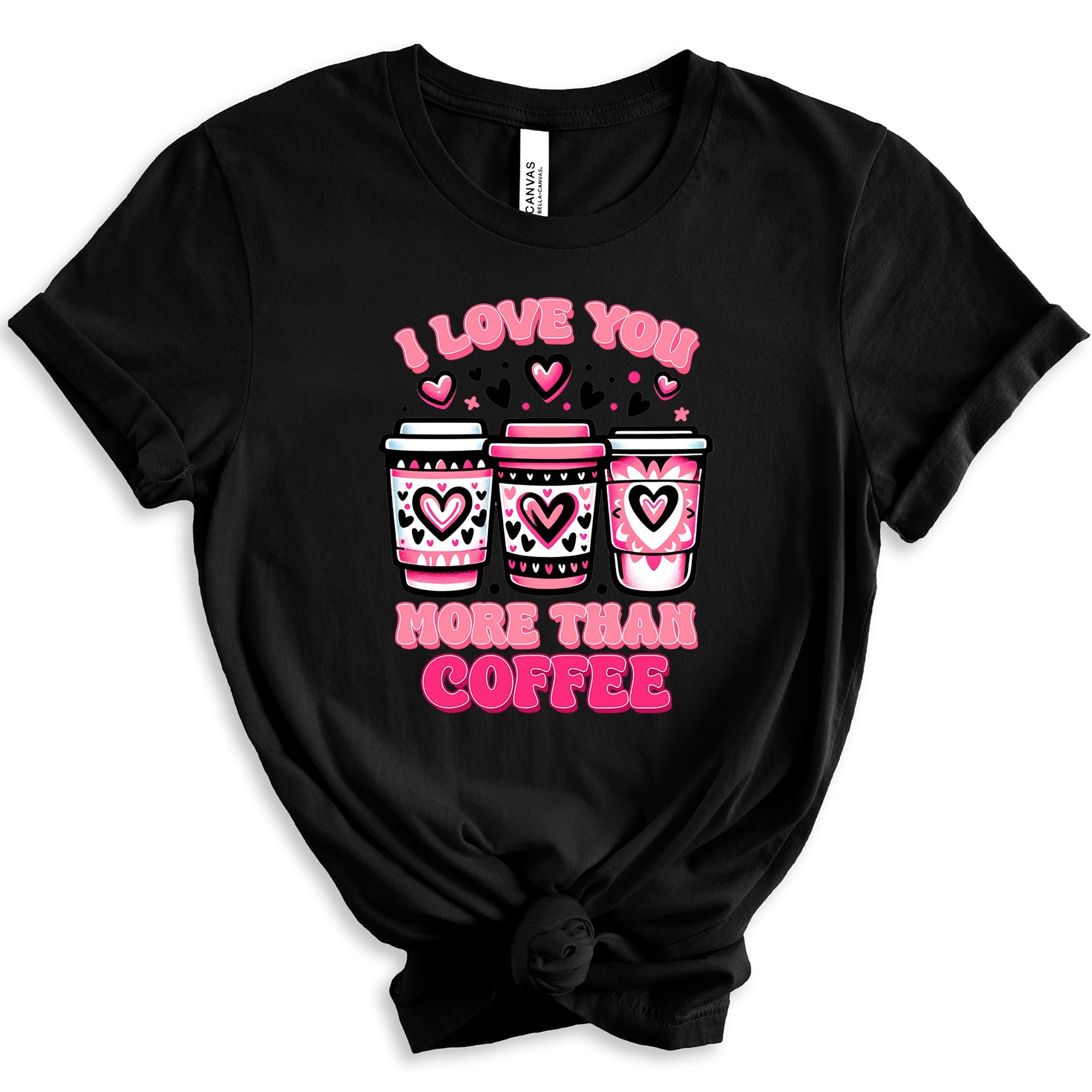 I Love You More Than Coffee Premium Valentine's T-Shirt | Embedded Designz
