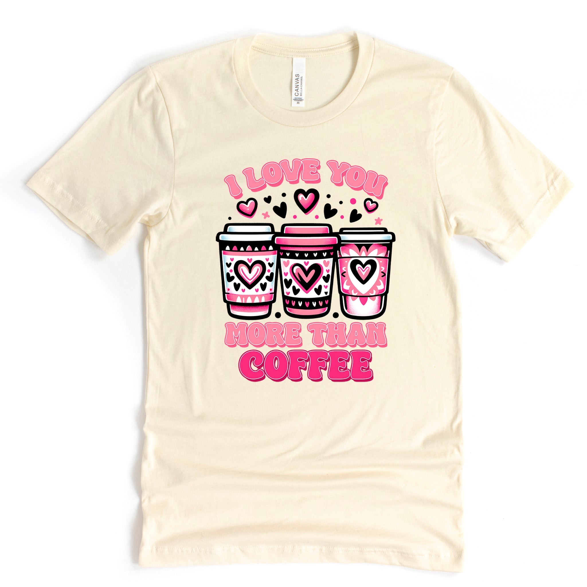 I Love You More Than Coffee Premium Valentine's T-Shirt | Embedded Designz