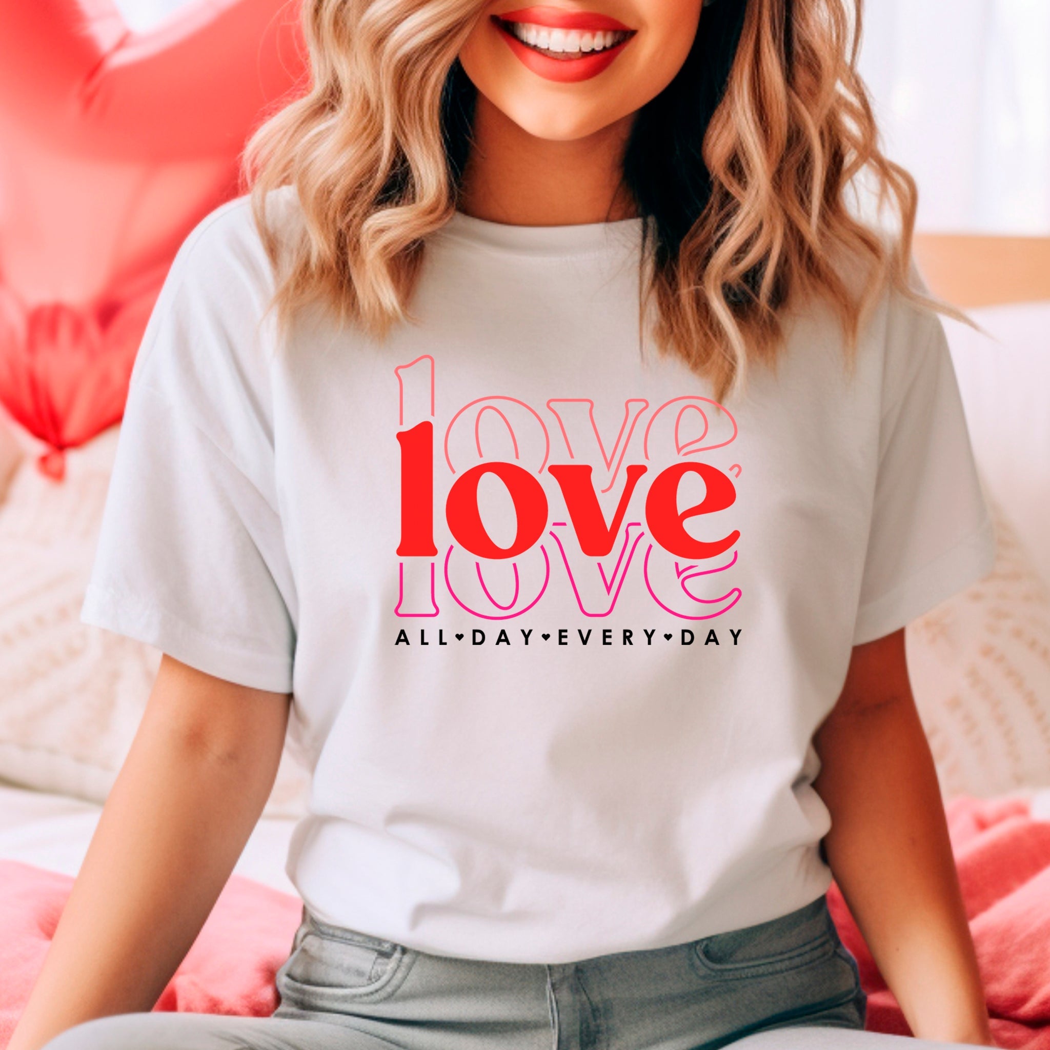 Love All Day Every Day Premium Valentine's T-Shirt | Embedded Designz