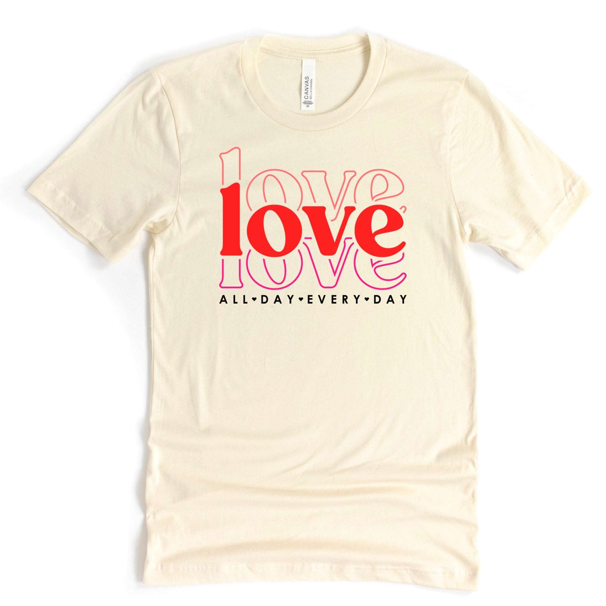 Love All Day Every Day Premium Valentine's T-Shirt | Embedded Designz