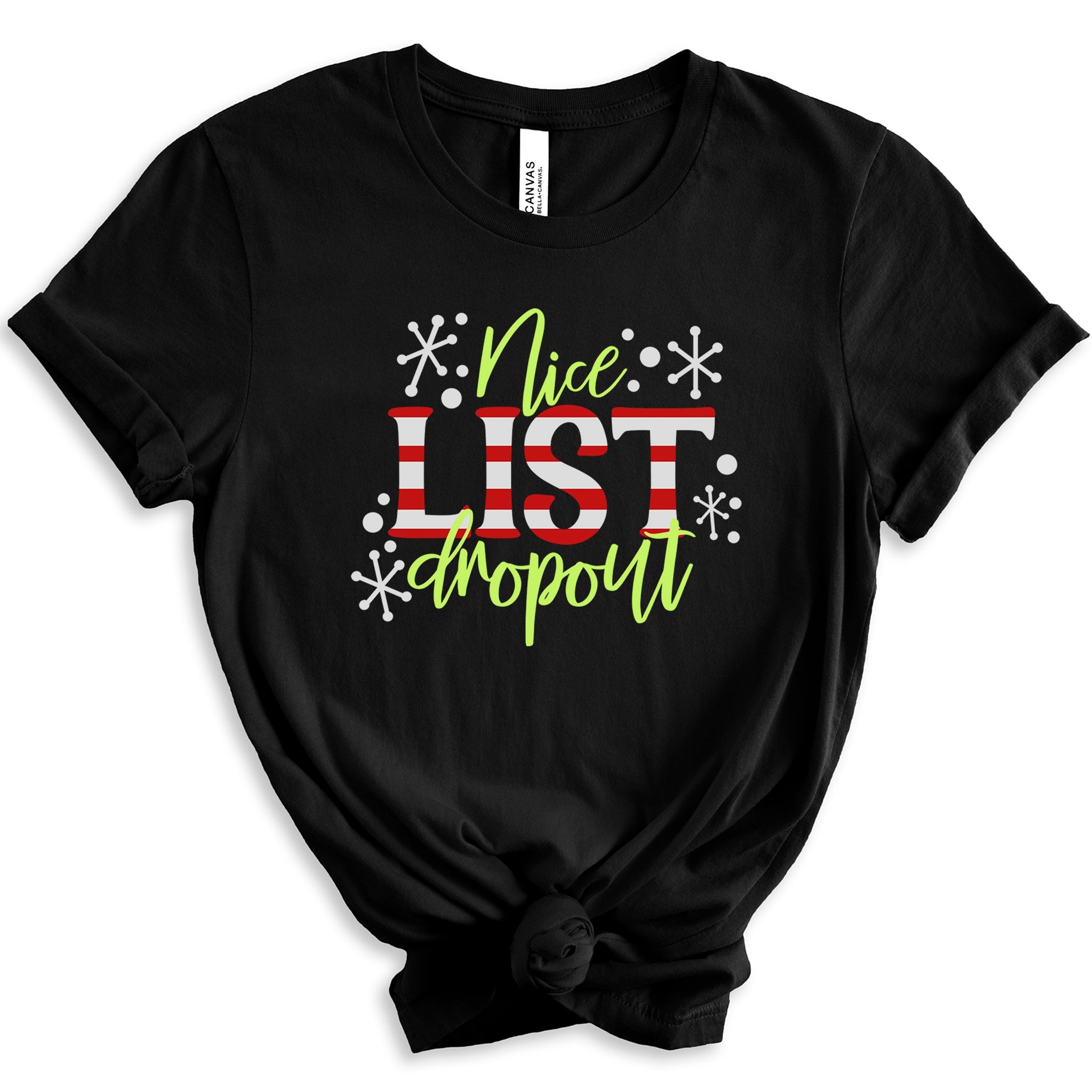 Nice List Dropout Premium Christmas T-Shirt | Embedded Designz
