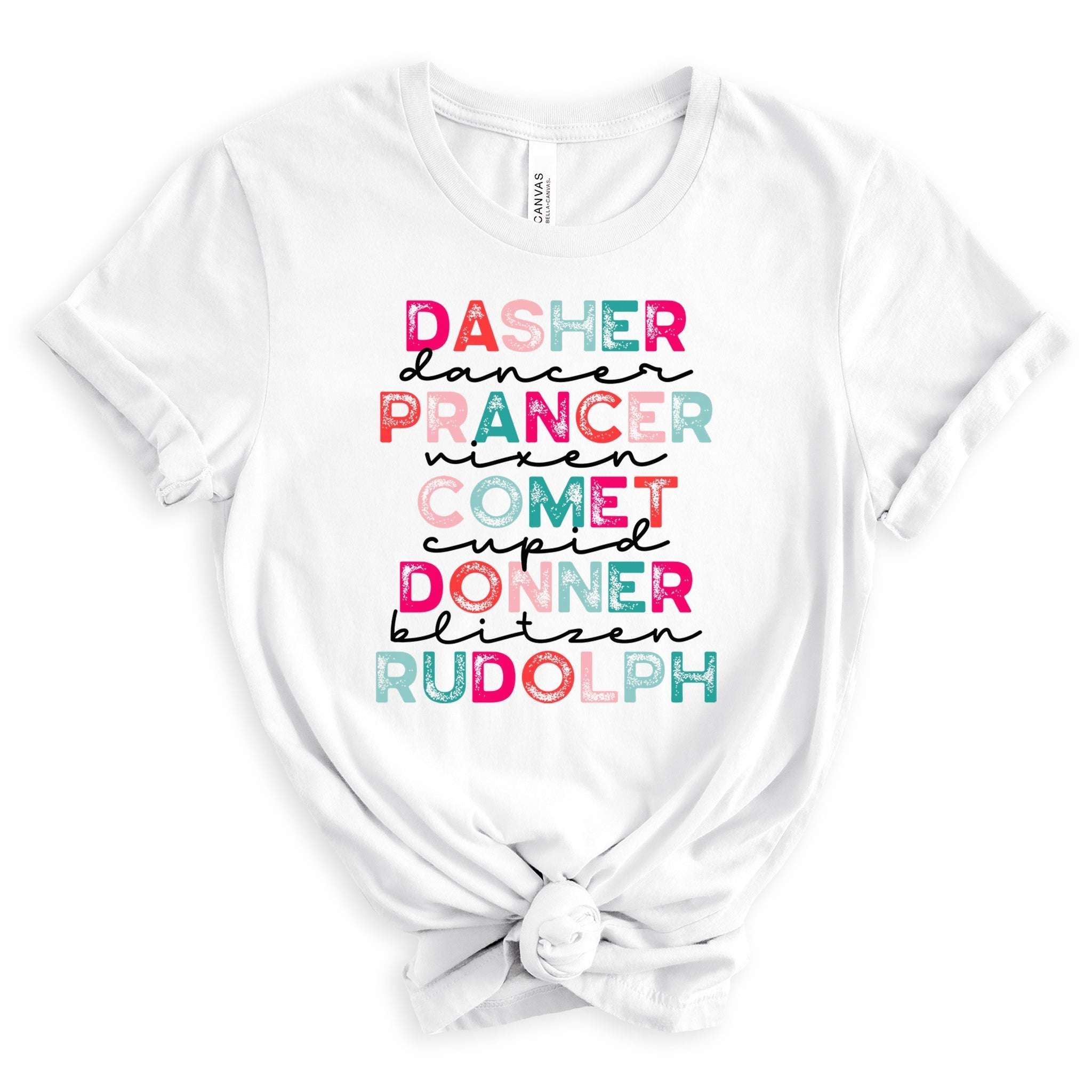Reindeer Names Premium Christmas T-Shirt | Embedded Designz