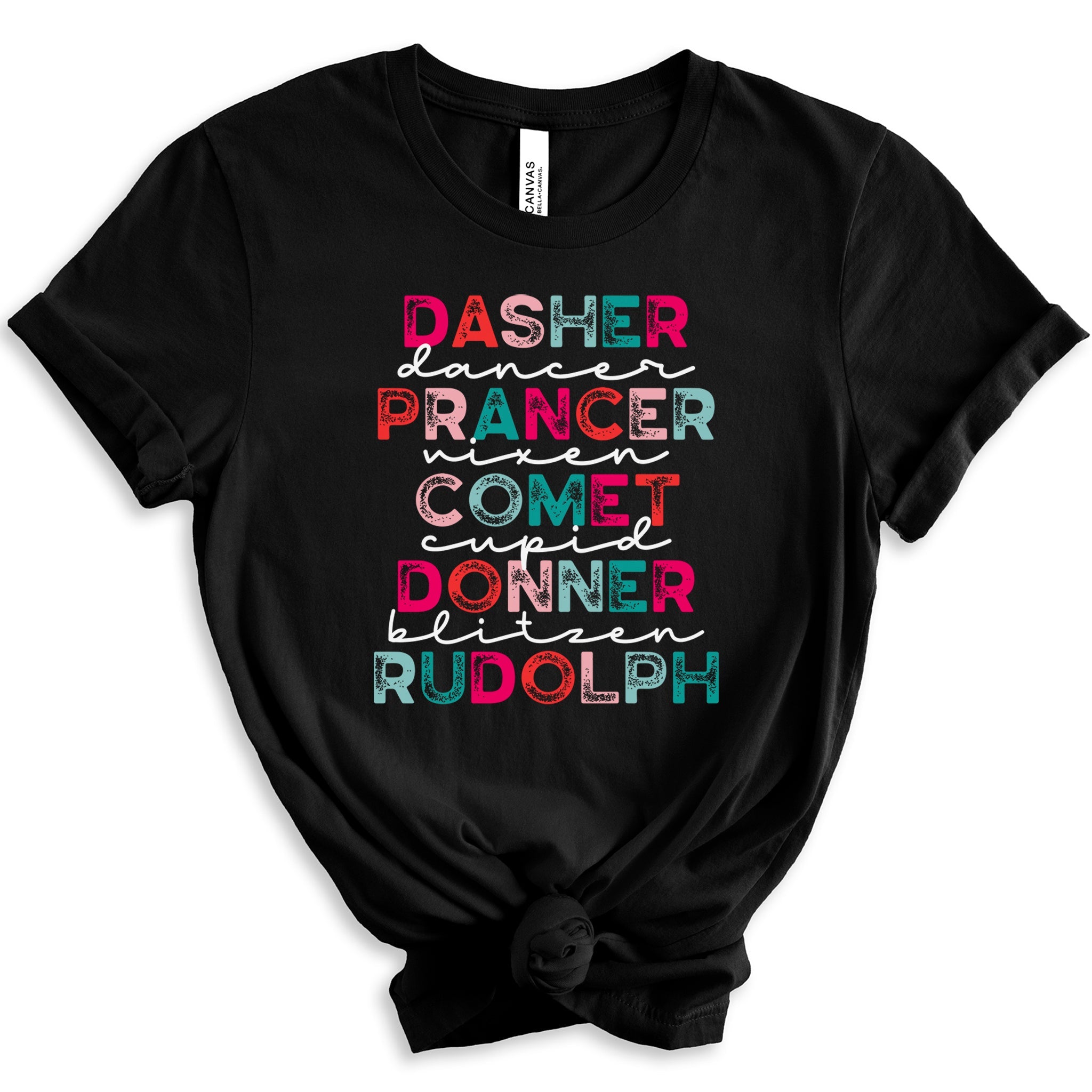 Reindeer Names Premium Christmas T-Shirt | Embedded Designz