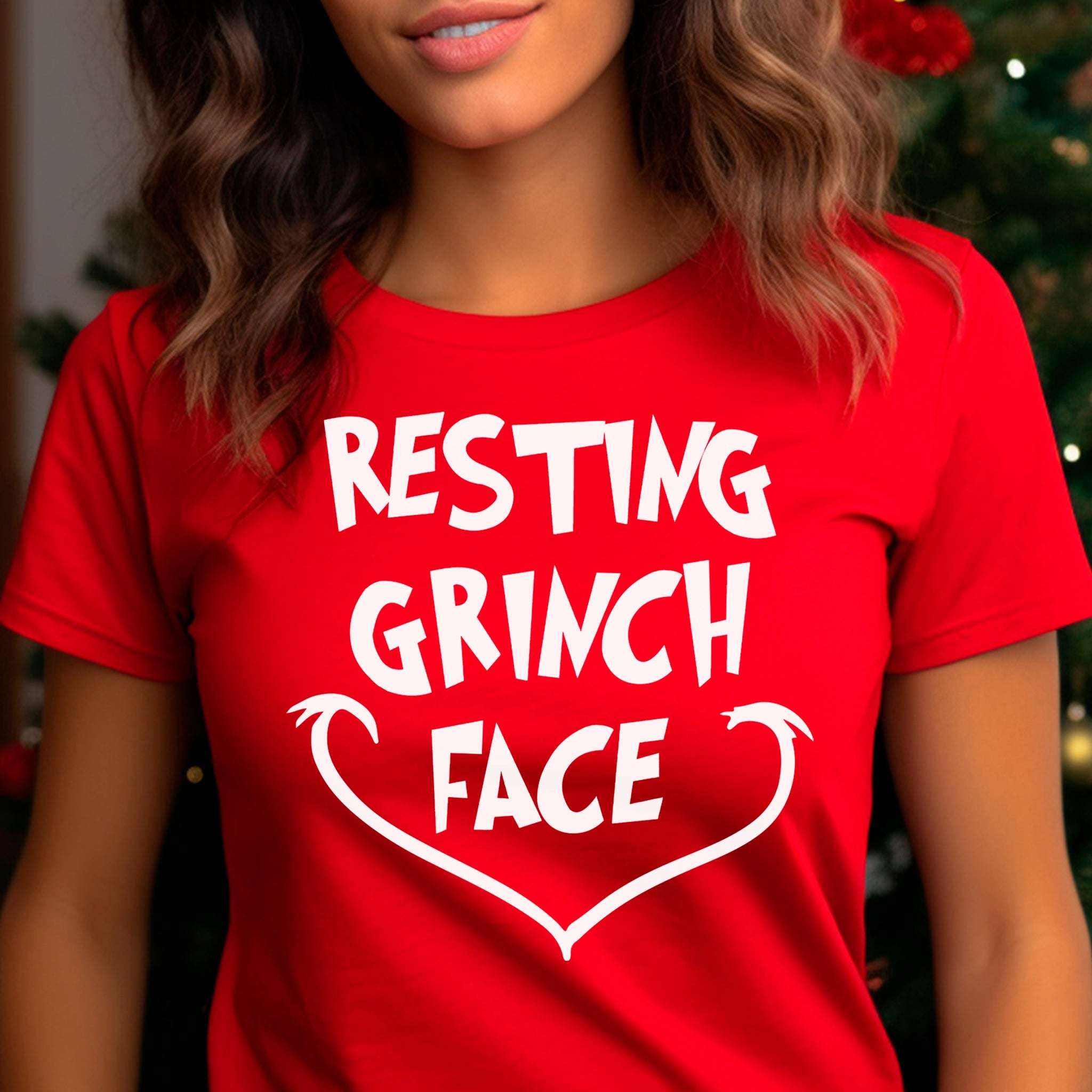 Resting Grinch Face Premium Christmas T-Shirt | Embedded Designz
