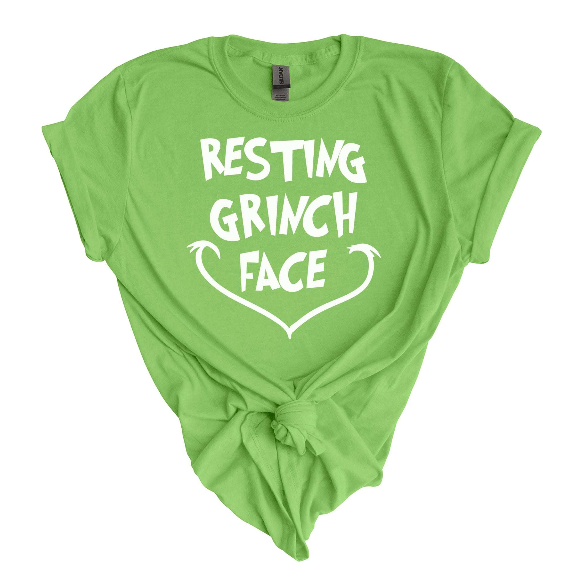 Resting Grinch Face Premium Christmas T-Shirt | Embedded Designz