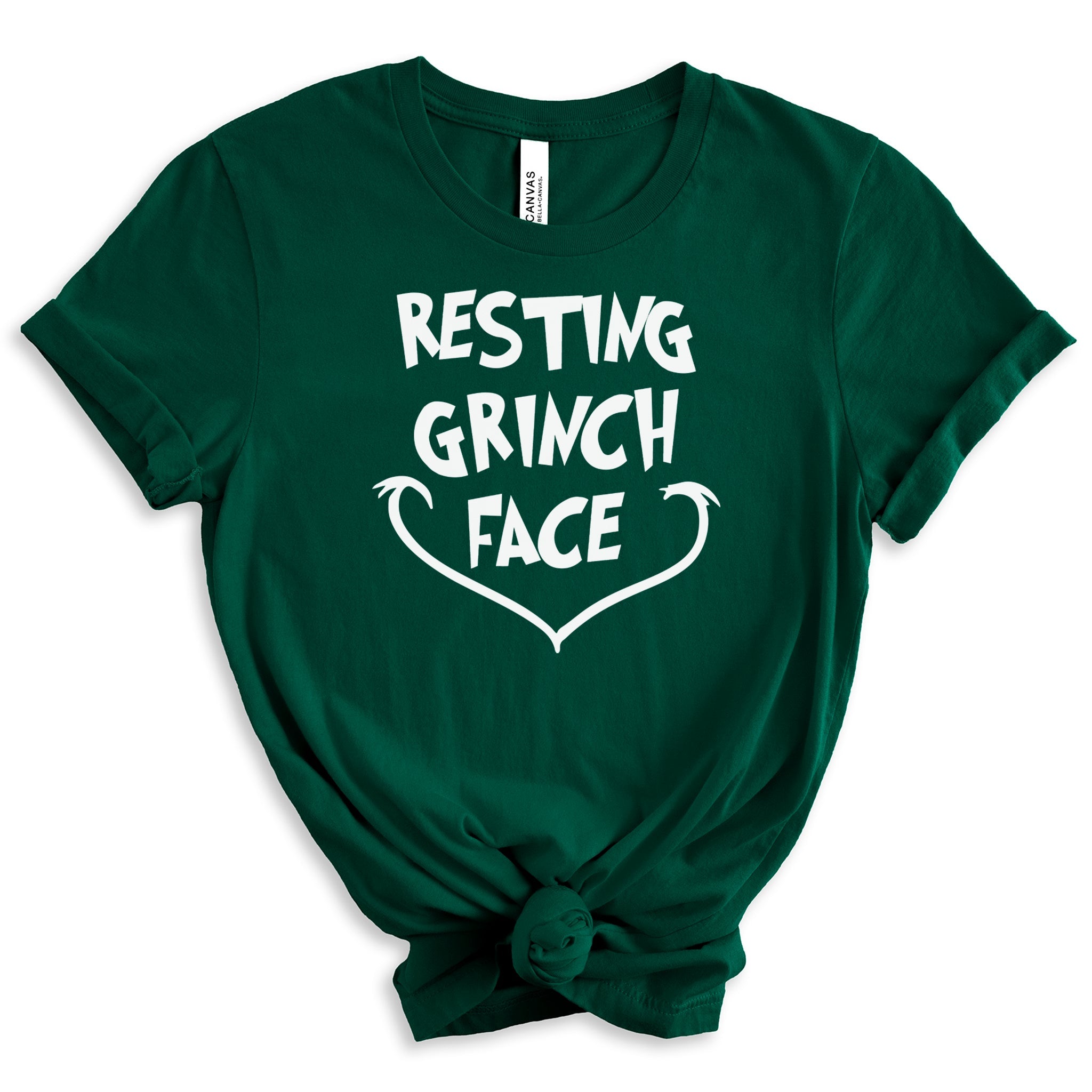 Resting Grinch Face Premium Christmas T-Shirt | Embedded Designz