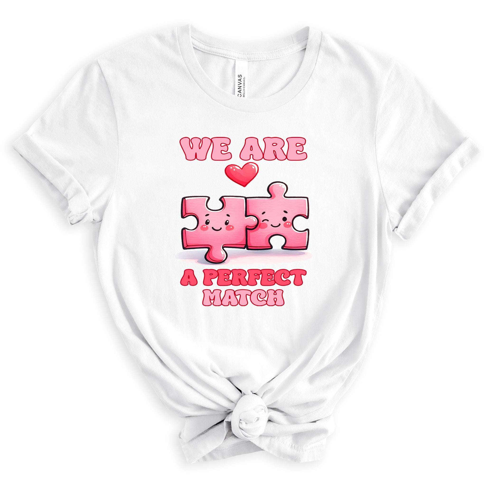 We Are A Perfect Match Premium Valentine's T-Shirt | Embedded Designz