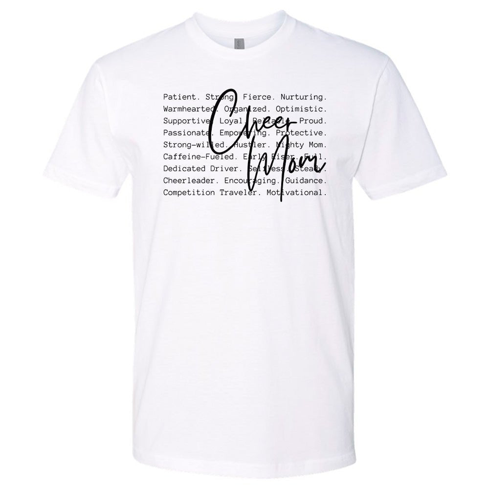 Cheer Mom Qualities Tee – Traits That Inspire On & Off the Field | Embedded Designz