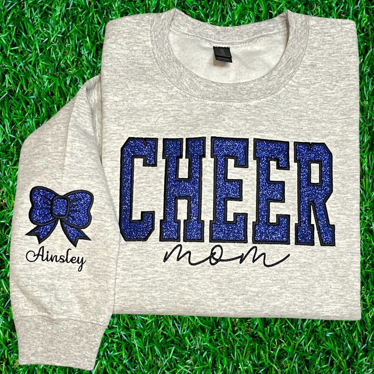 Glitter Cheer Mom Sweatshirt | Embedded Designz