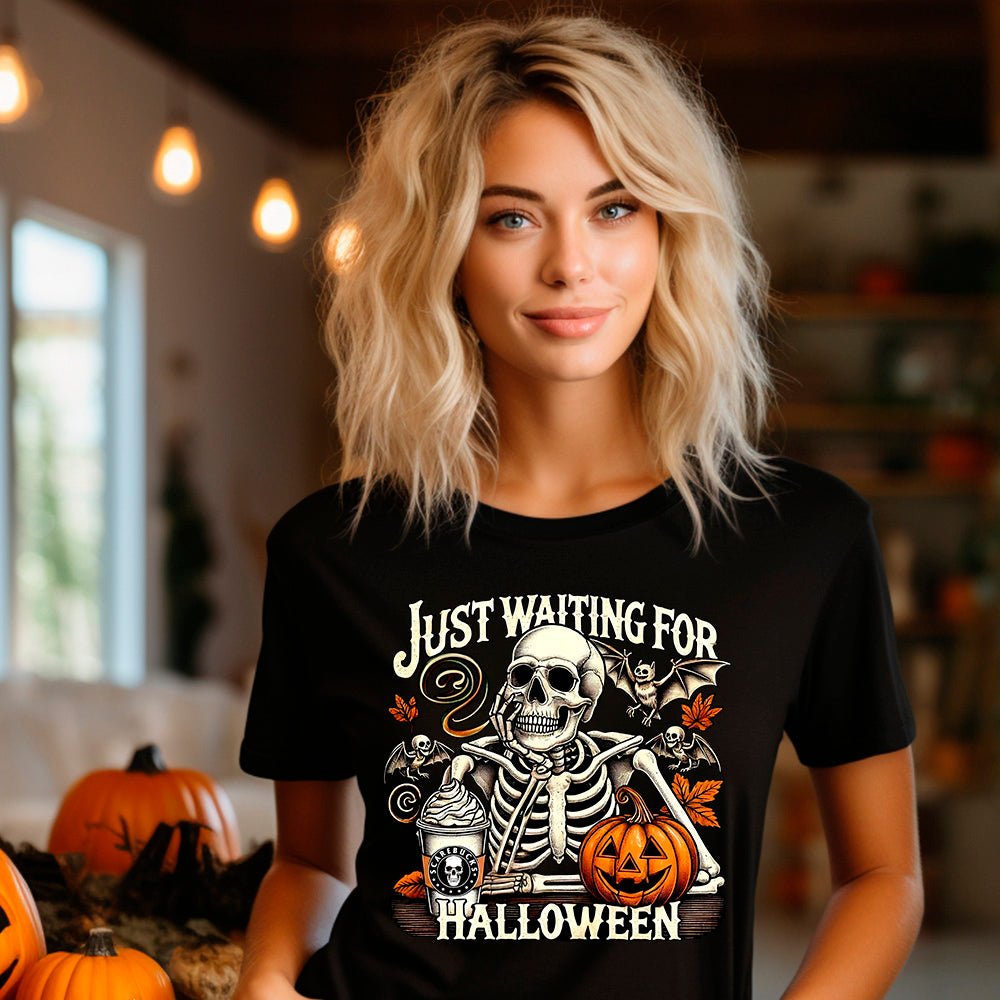 Just Waiting on Halloween Premium T-Shirt | Embedded Designz