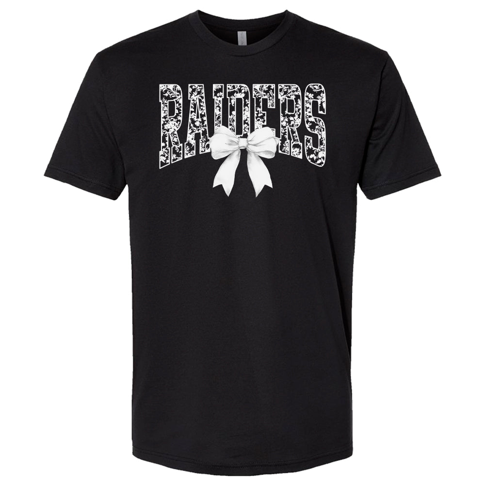 Raiders Lacey Tee – Lace Style Lettering + Bow | Embedded Designz