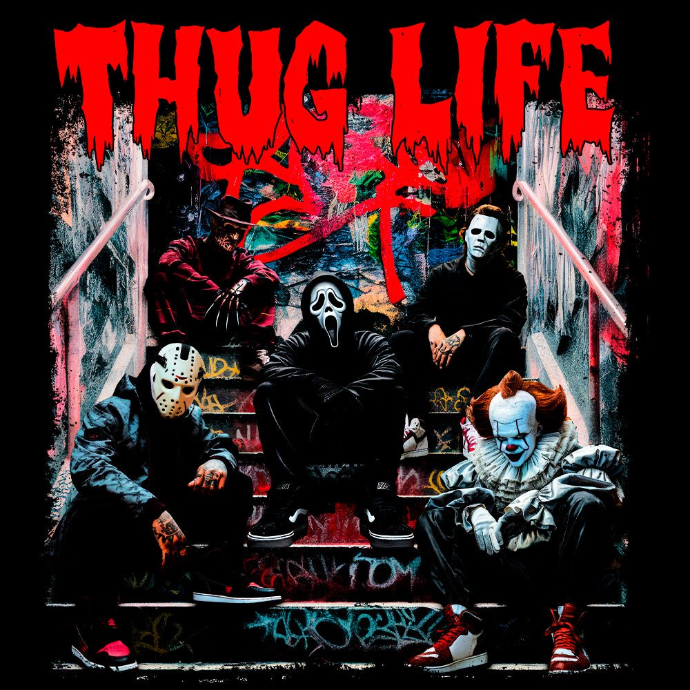 Thug Life Horror Crew Unisex Halloween T-Shirt | Embedded Designz