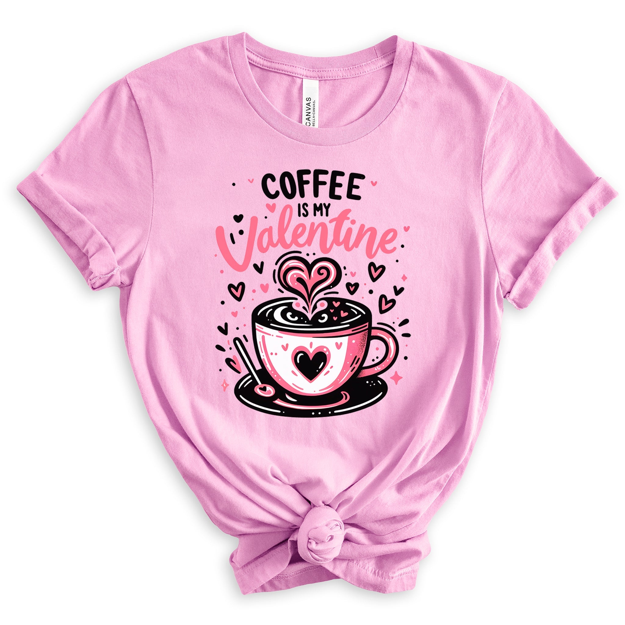 Coffee Is My Valentine Premium Valentine's T-Shirt | Embedded Designz