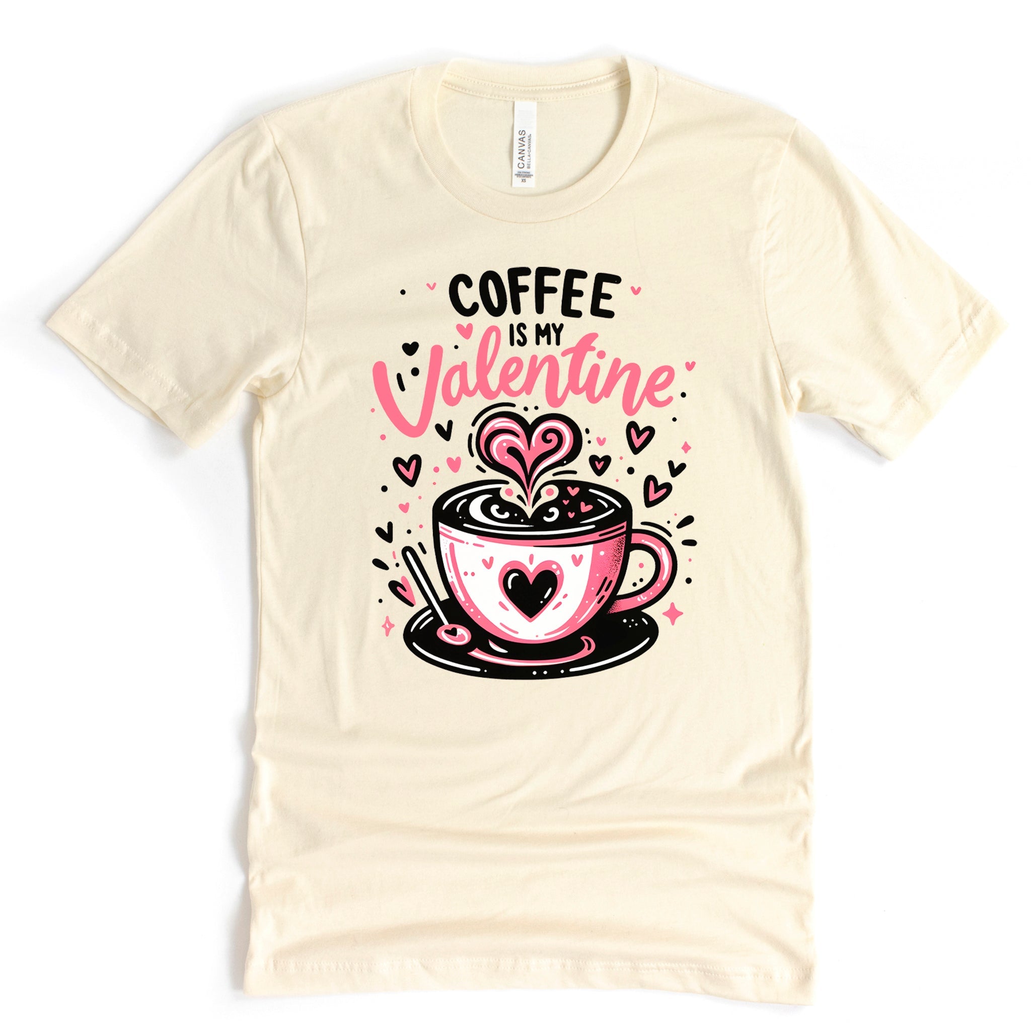 Coffee Is My Valentine Premium Valentine's T-Shirt | Embedded Designz