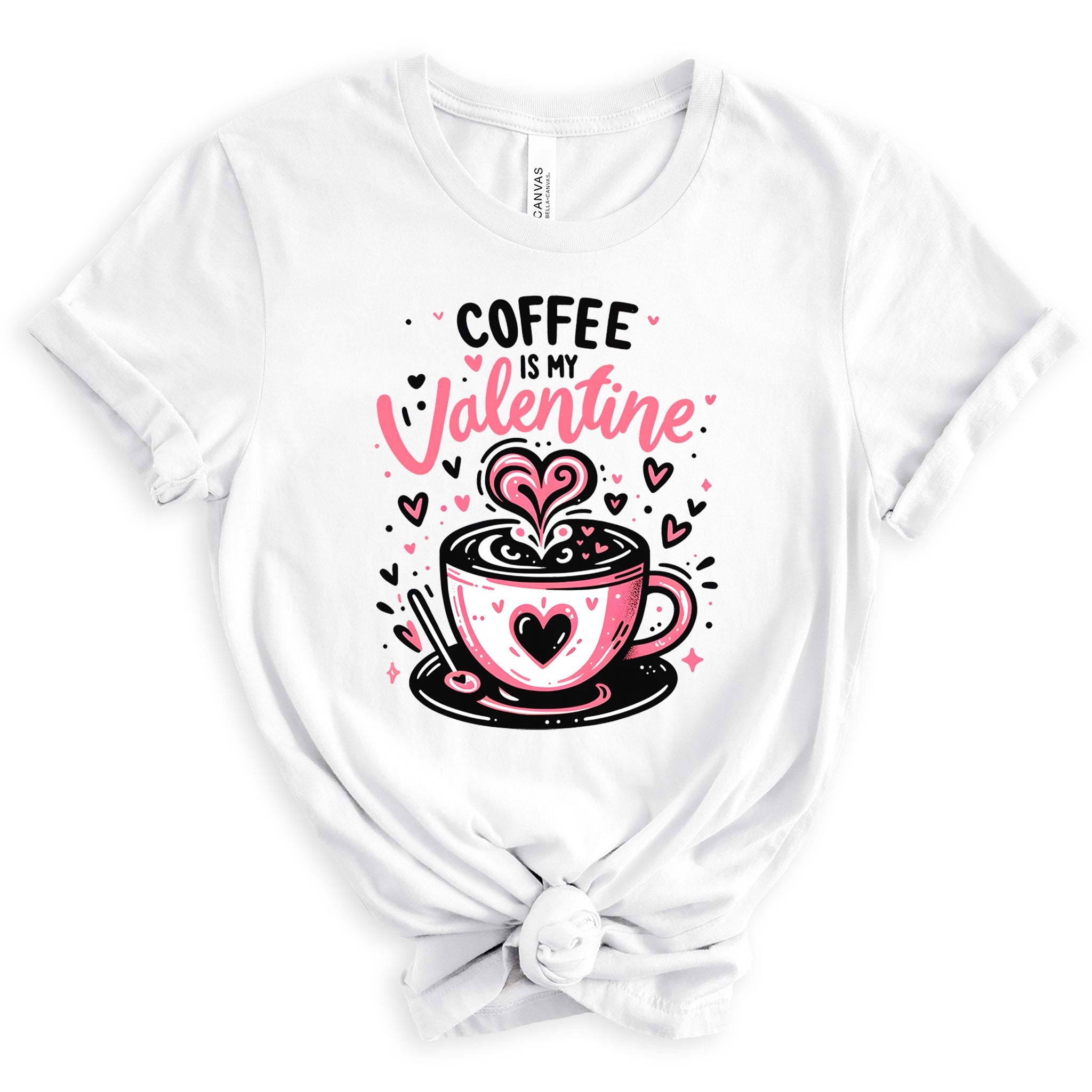 Coffee Is My Valentine Premium Valentine's T-Shirt | Embedded Designz