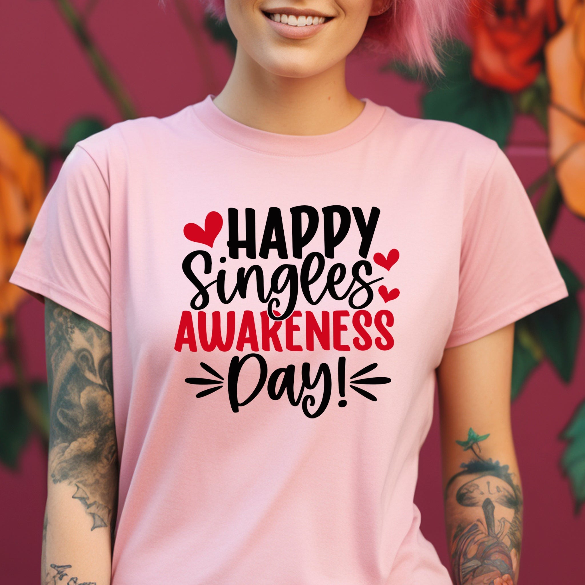 Happy Singles Awareness Day Premium Valentine's T-Shirt | Embedded Designz