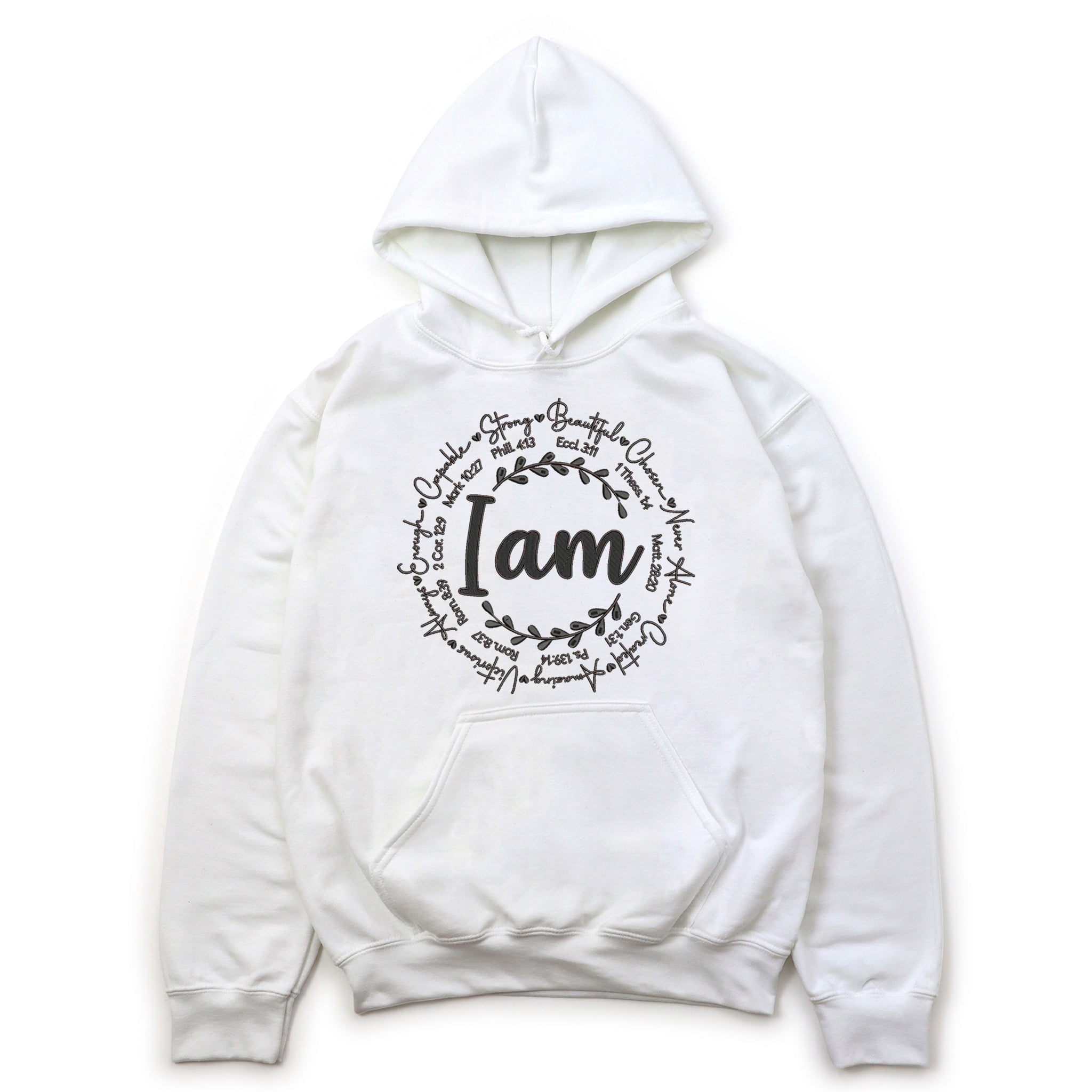 "I Am" Premium Embroidered Cotton Sweatshirt | Embedded Designz