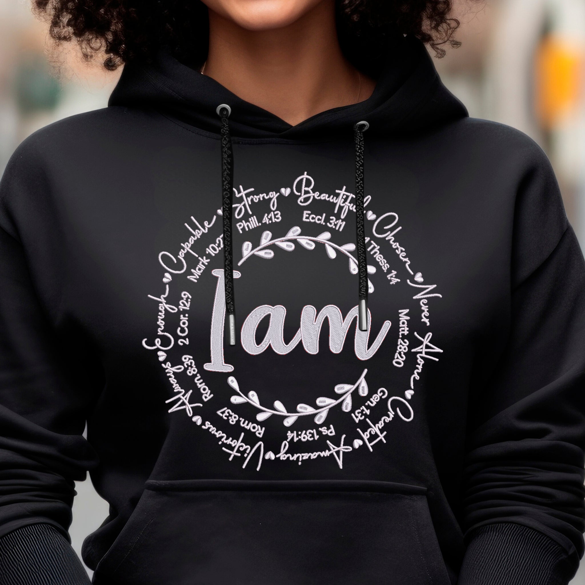 "I Am" Premium Embroidered Cotton Sweatshirt | Embedded Designz