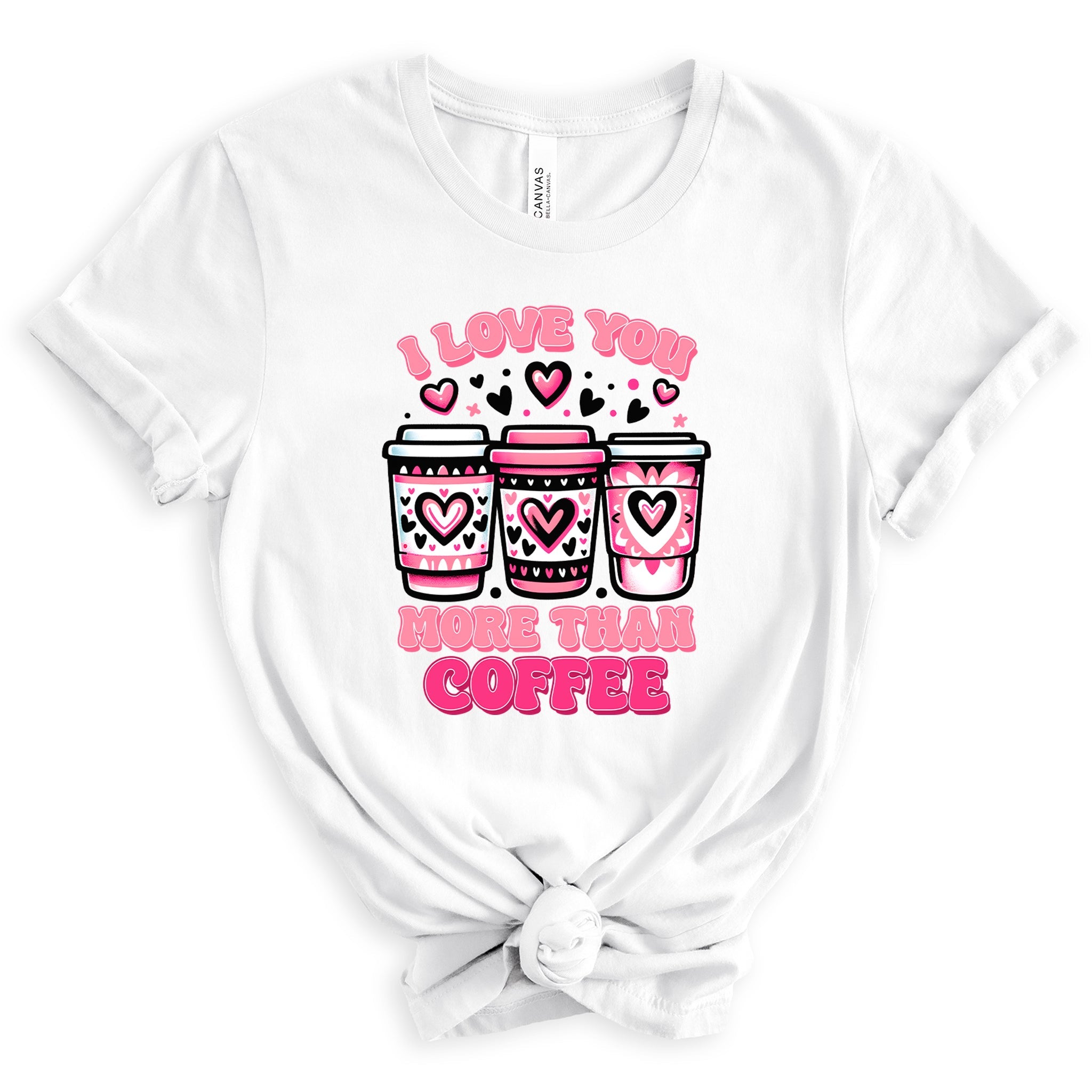 I Love You More Than Coffee Premium Valentine's T-Shirt | Embedded Designz