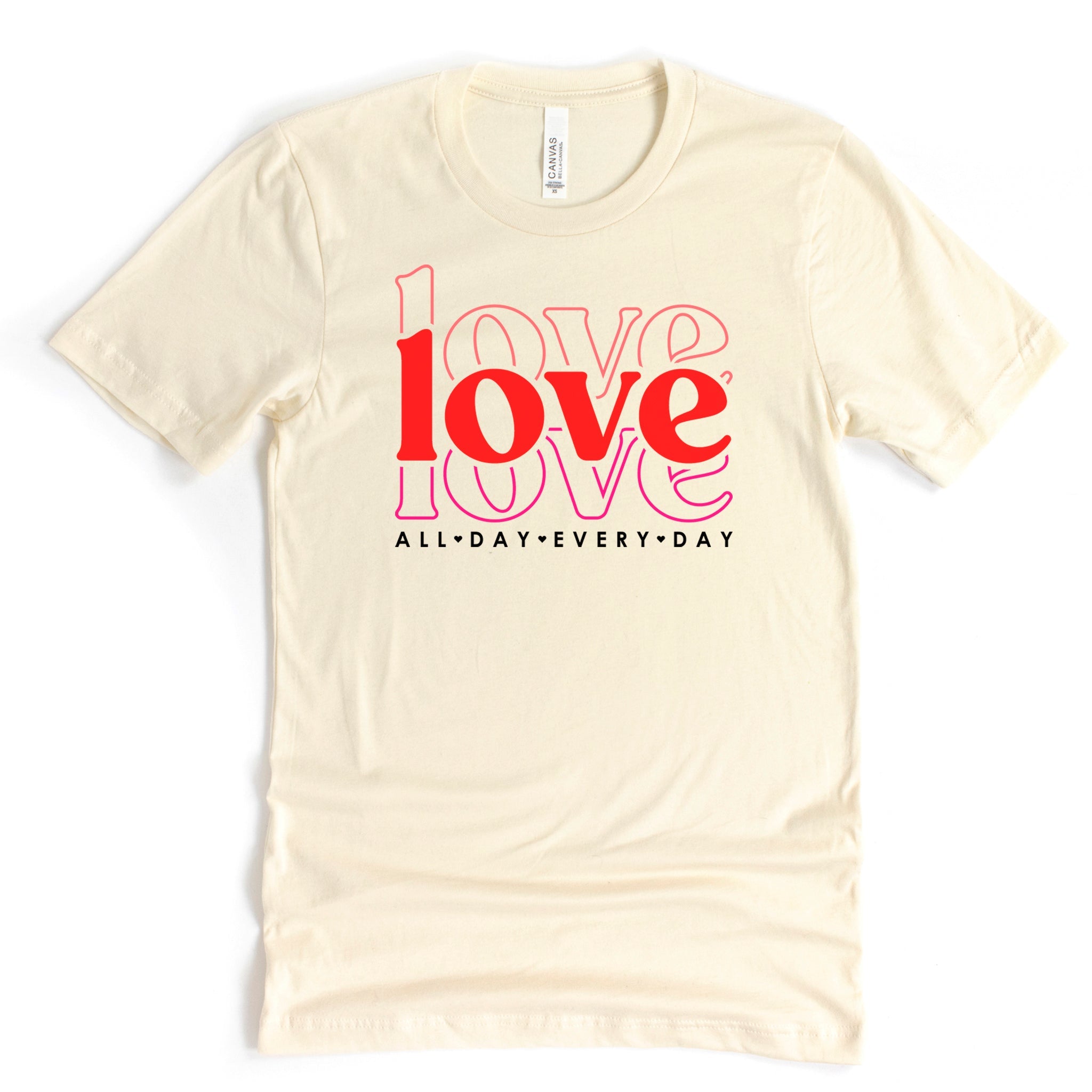 Love All Day Every Day Premium Valentine's T-Shirt | Embedded Designz