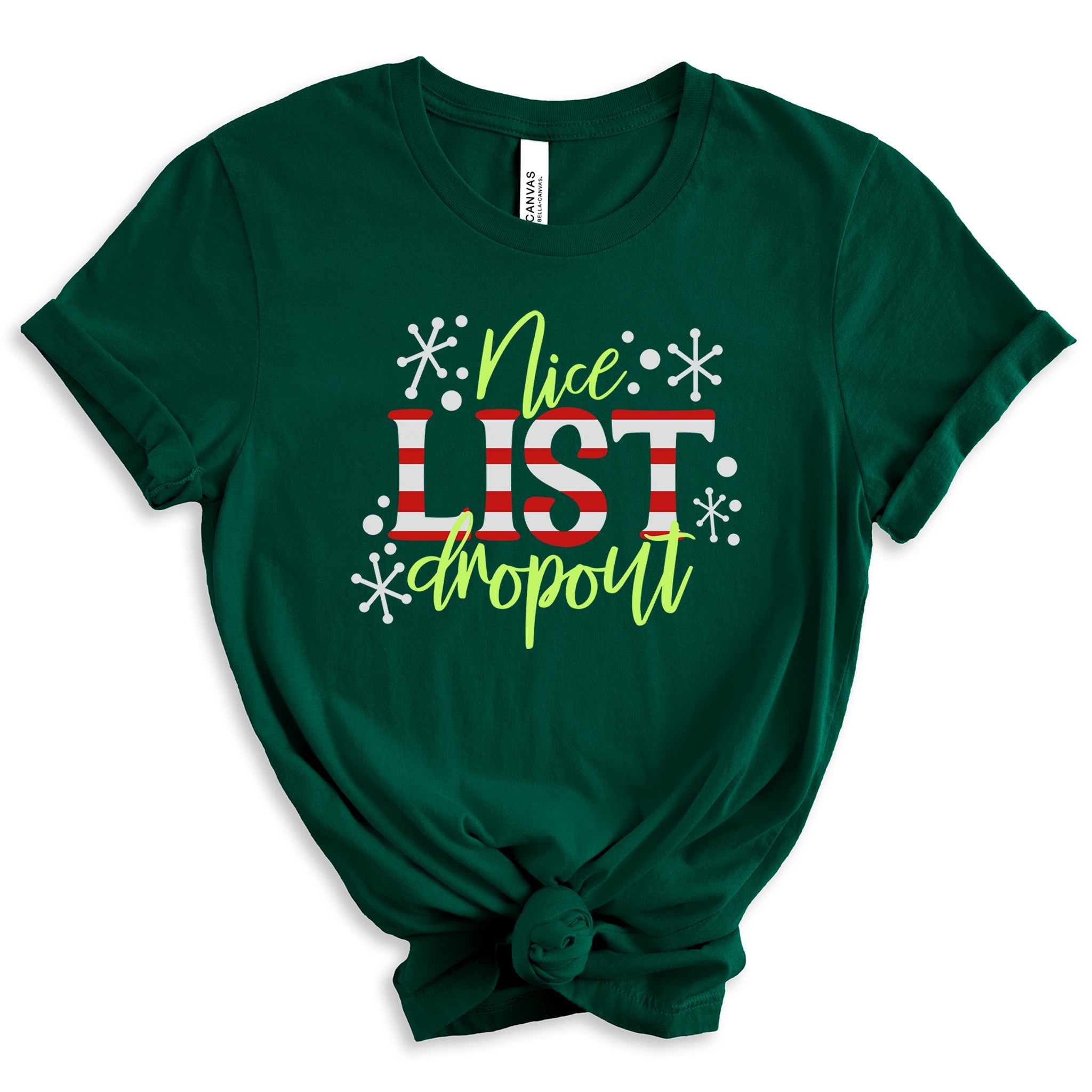 Nice List Dropout Premium Christmas T-Shirt | Embedded Designz