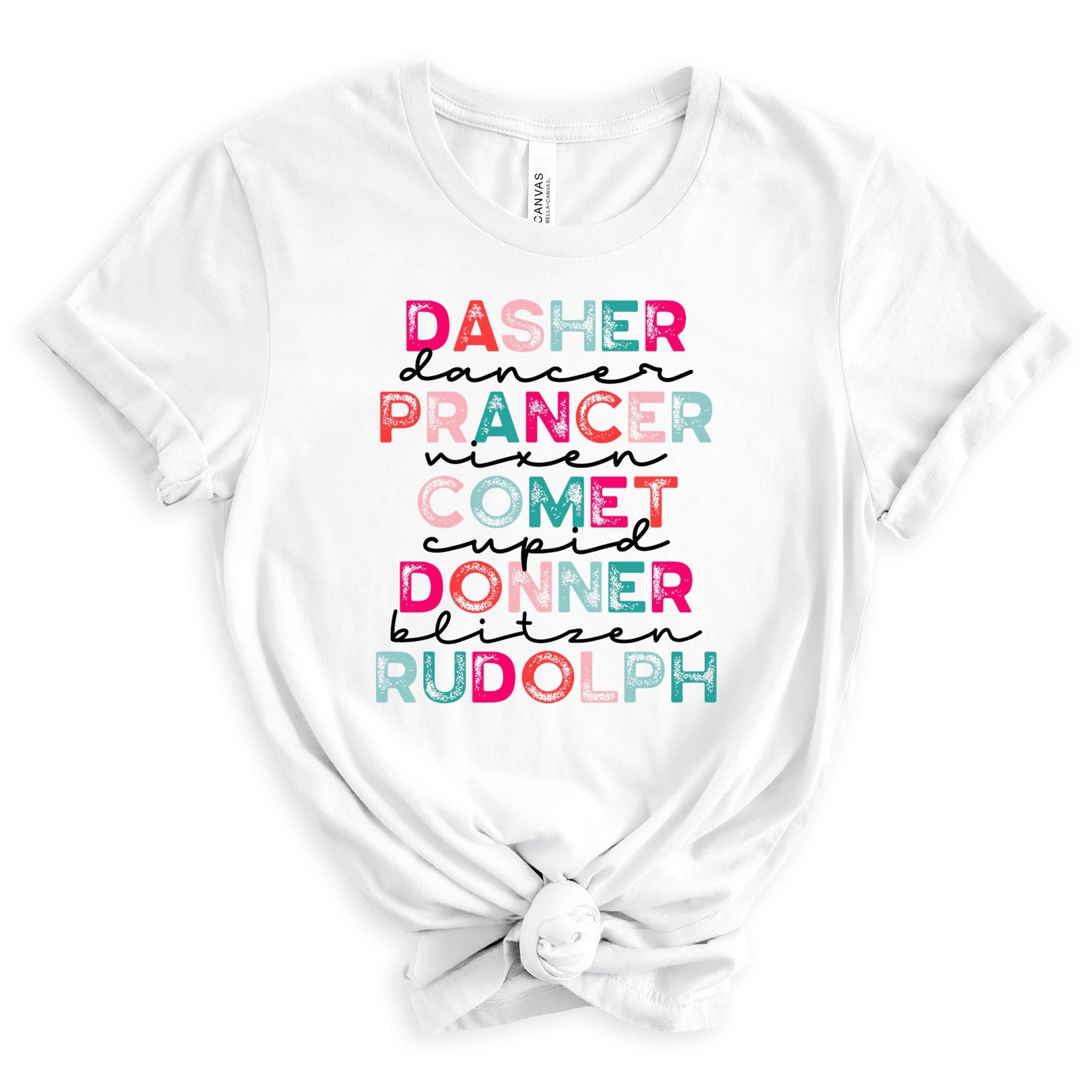 Reindeer Names Premium Christmas T-Shirt | Embedded Designz