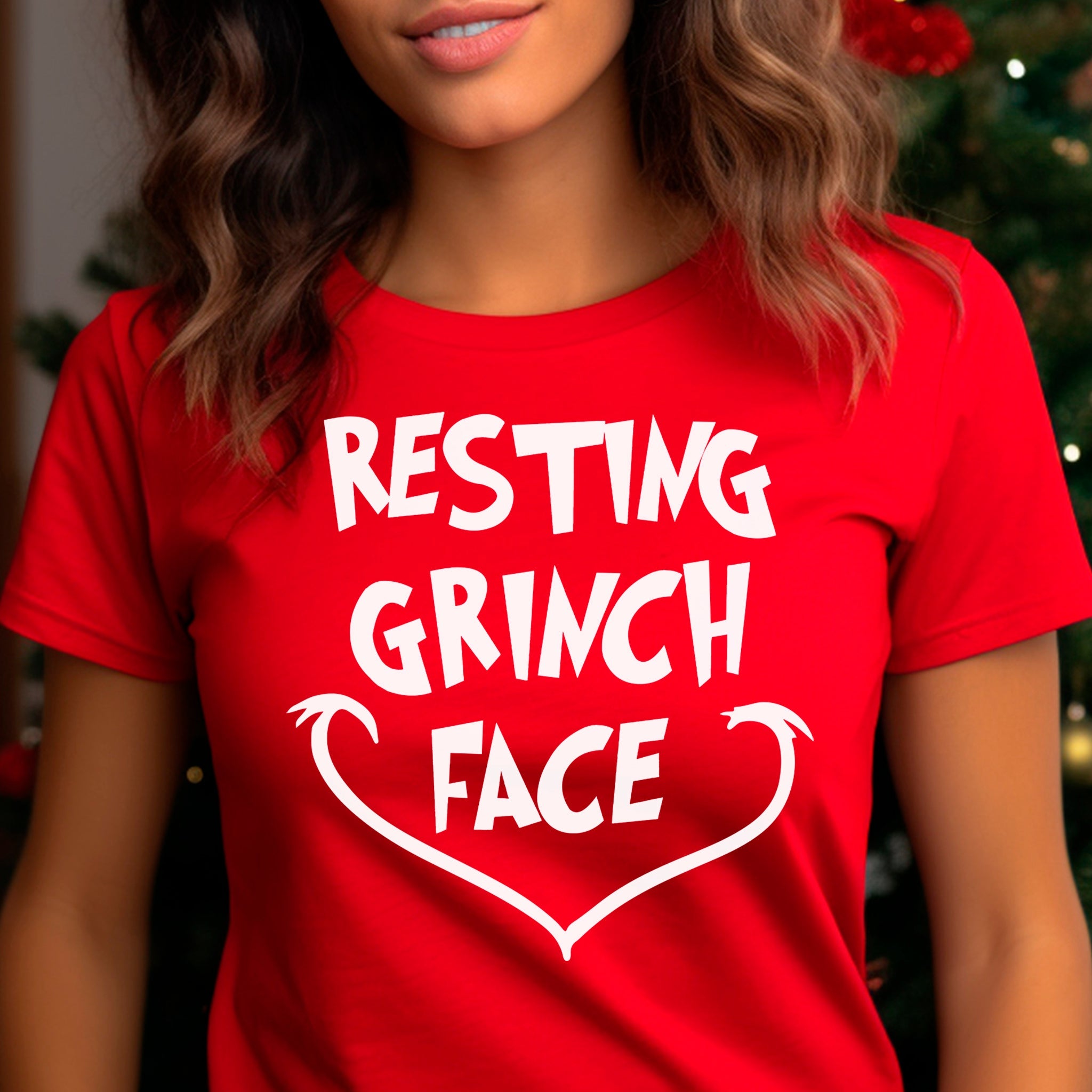 Resting Grinch Face Premium Christmas T-Shirt | Embedded Designz