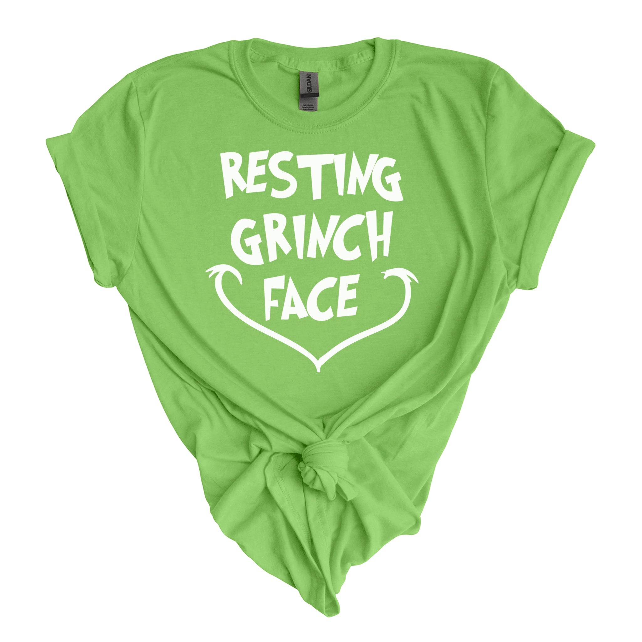 Resting Grinch Face Premium Christmas T-Shirt | Embedded Designz
