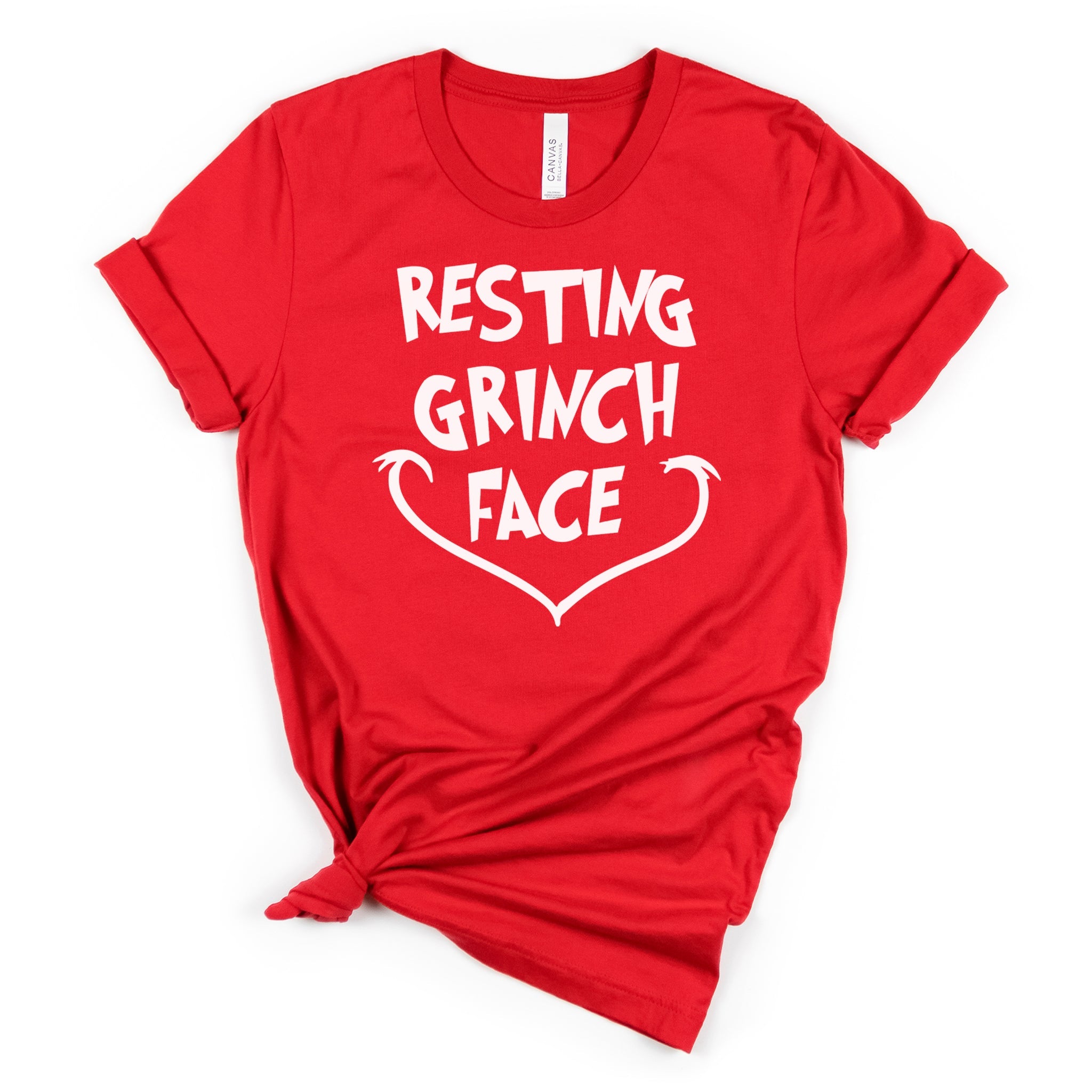 Resting Grinch Face Premium Christmas T-Shirt | Embedded Designz